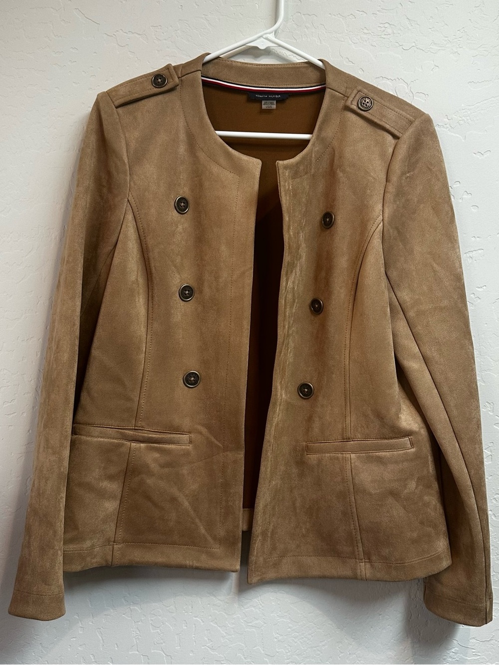 Tommy Hilfiger Women's Tan Suede Double-Breasted Jacket